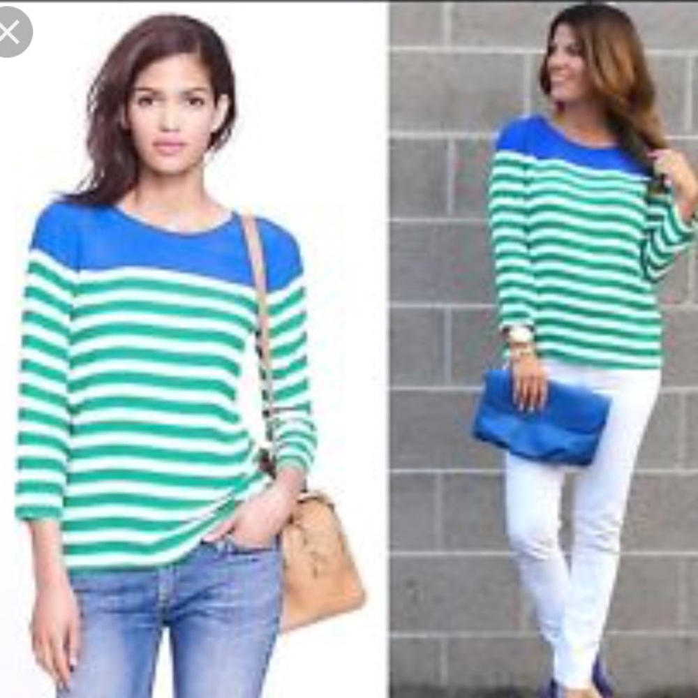 J. Crew color block stripe top